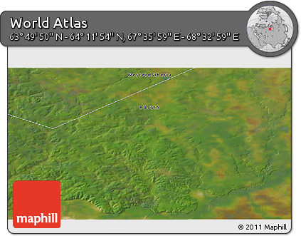 Satellite 3D Map of the Area around 64° 0' 52" N, 68° 4' 29" E