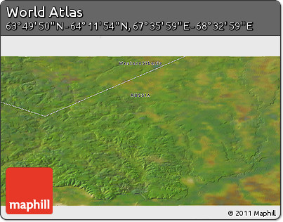 Satellite 3D Map of the Area around 64° 0' 52" N, 68° 4' 29" E