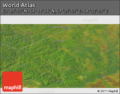 Satellite 3D Map of the Area around 64° 0' 52" N, 68° 4' 29" E