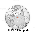 Outline Map of the Area around 64° 0' 52" N, 75° 43' 29" E, rectangular outline