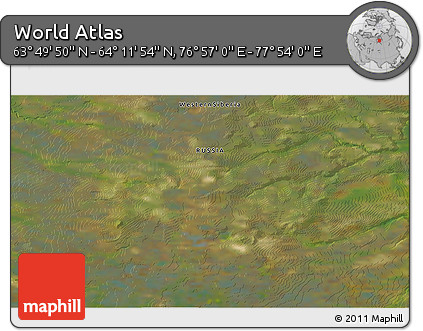 Satellite 3D Map of the Area around 64° 0' 52" N, 77° 25' 30" E
