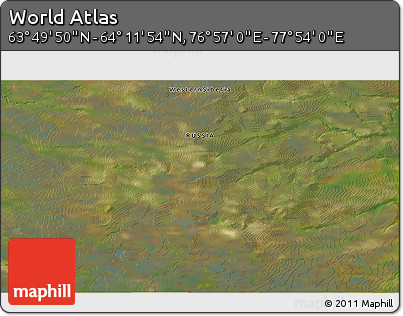 Satellite 3D Map of the Area around 64° 0' 52" N, 77° 25' 30" E
