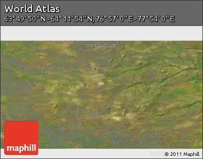 Satellite 3D Map of the Area around 64° 0' 52" N, 77° 25' 30" E
