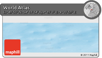 Physical Panoramic Map of the Area around 64° 0' 52" N, 7° 43' 29" E