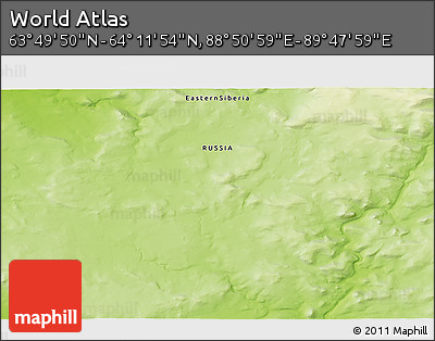 Physical 3D Map of the Area around 64° 0' 52" N, 89° 19' 29" E