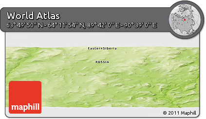 Physical Panoramic Map of the Area around 64° 0' 52" N, 90° 10' 30" E