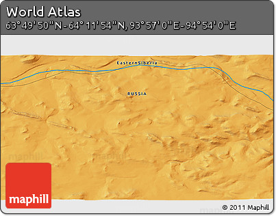 Political 3D Map of the Area around 64° 0' 52" N, 94° 25' 30" E