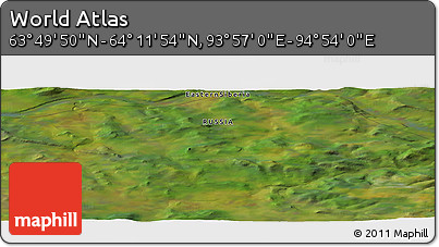 Satellite Panoramic Map of the Area around 64° 0' 52" N, 94° 25' 30" E