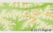 Physical 3D Map of the area around 64° 0' 52" N, 96° 58' 29" E