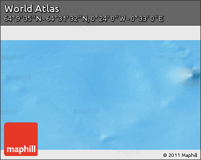 Physical 3D Map of the Area around 64° 20' 33" N, 0° 4' 30" E