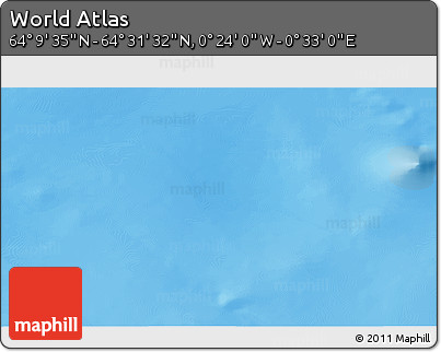 Physical 3D Map of the Area around 64° 20' 33" N, 0° 4' 30" E