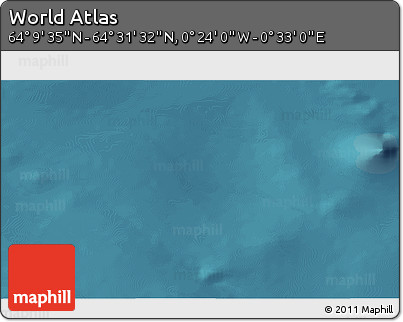 Satellite 3D Map of the Area around 64° 20' 33" N, 0° 4' 30" E