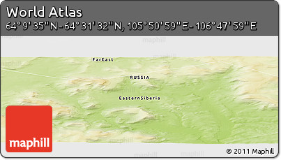 Physical Panoramic Map of the Area around 64° 20' 33" N, 106° 19' 29" E