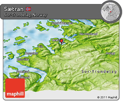 Physical 3D Map of Sætran