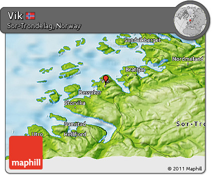 Physical 3D Map of Vik
