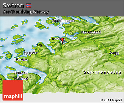 Physical 3D Map of Sætran