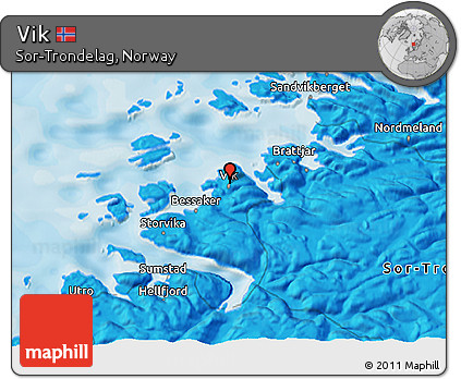 Political 3D Map of Vik