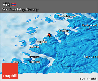 Political 3D Map of Vik