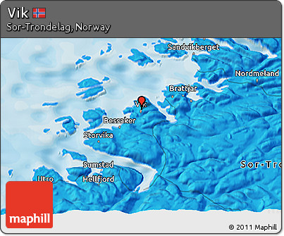 Political 3D Map of Vik