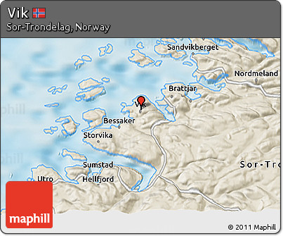 Shaded Relief 3D Map of Vik