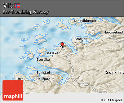 Shaded Relief 3D Map of Vik
