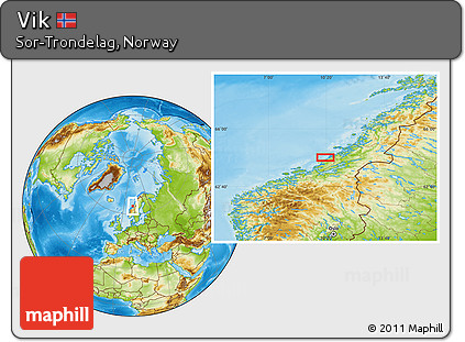 Physical Location Map of Vik