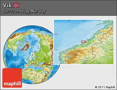 Physical Location Map of Vik