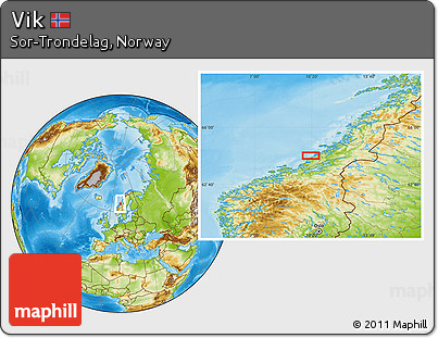 Physical Location Map of Vik