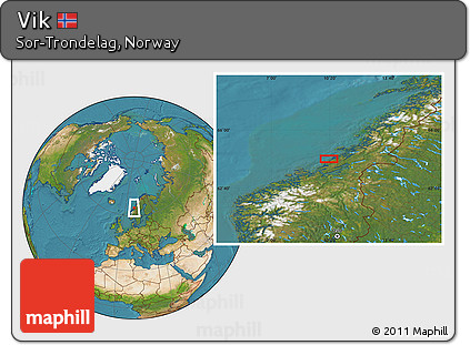 Satellite Location Map of Vik