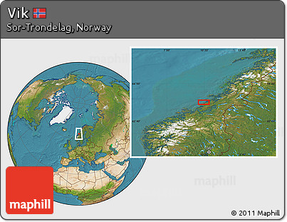 Satellite Location Map of Vik