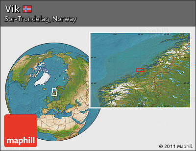 Satellite Location Map of Vik