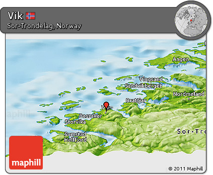 Physical Panoramic Map of Vik