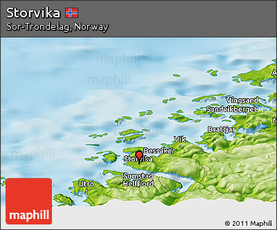 Physical Panoramic Map of Storvika