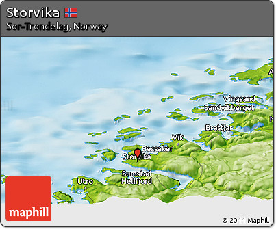 Physical Panoramic Map of Storvika