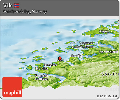 Physical Panoramic Map of Vik