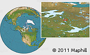 Satellite Location Map of the area around 64° 20' 33" N, 117° 13' 29" W