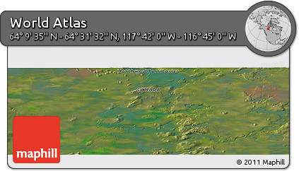 Satellite Panoramic Map of the Area around 64° 20' 33" N, 117° 13' 29" W