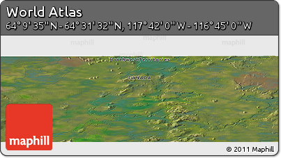 Satellite Panoramic Map of the Area around 64° 20' 33" N, 117° 13' 29" W