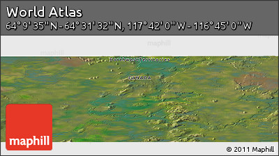 Satellite Panoramic Map of the Area around 64° 20' 33" N, 117° 13' 29" W