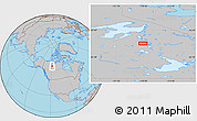 Gray Location Map of the area around 64° 20' 33" N, 118° 4' 29" W