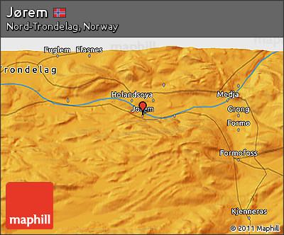 Political 3D Map of Jørem