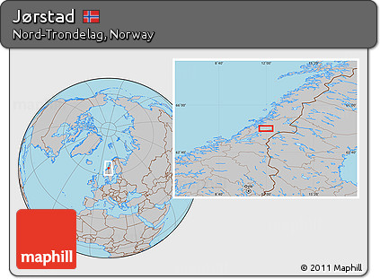 Gray Location Map of Jørstad