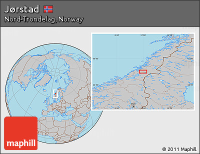 Gray Location Map of Jørstad