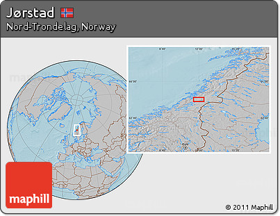 Gray Location Map of Jørstad, hill shading
