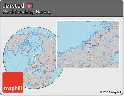Gray Location Map of Jørstad