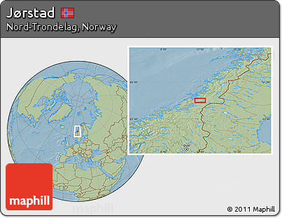Savanna Style Location Map of Jørstad, hill shading