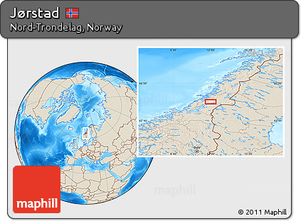 Shaded Relief Location Map of Jørstad