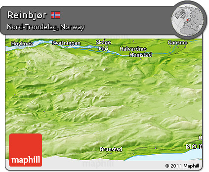 Physical Panoramic Map of Reinbjør