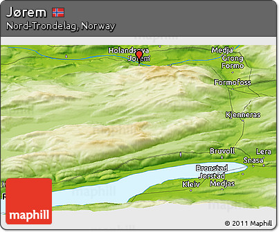 Physical Panoramic Map of Jørem
