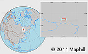 Gray Location Map of the area around 64° 20' 33" N, 131° 49' 29" E